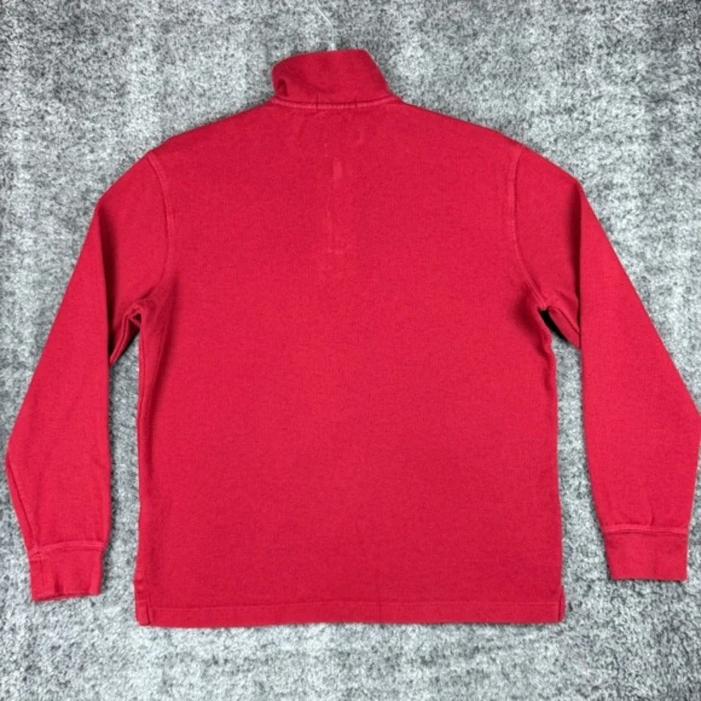 Polo Ralph Lauren Men's Size M Red Estate Rib Pony‎ Cotton 1/4 Pullover Sweater
